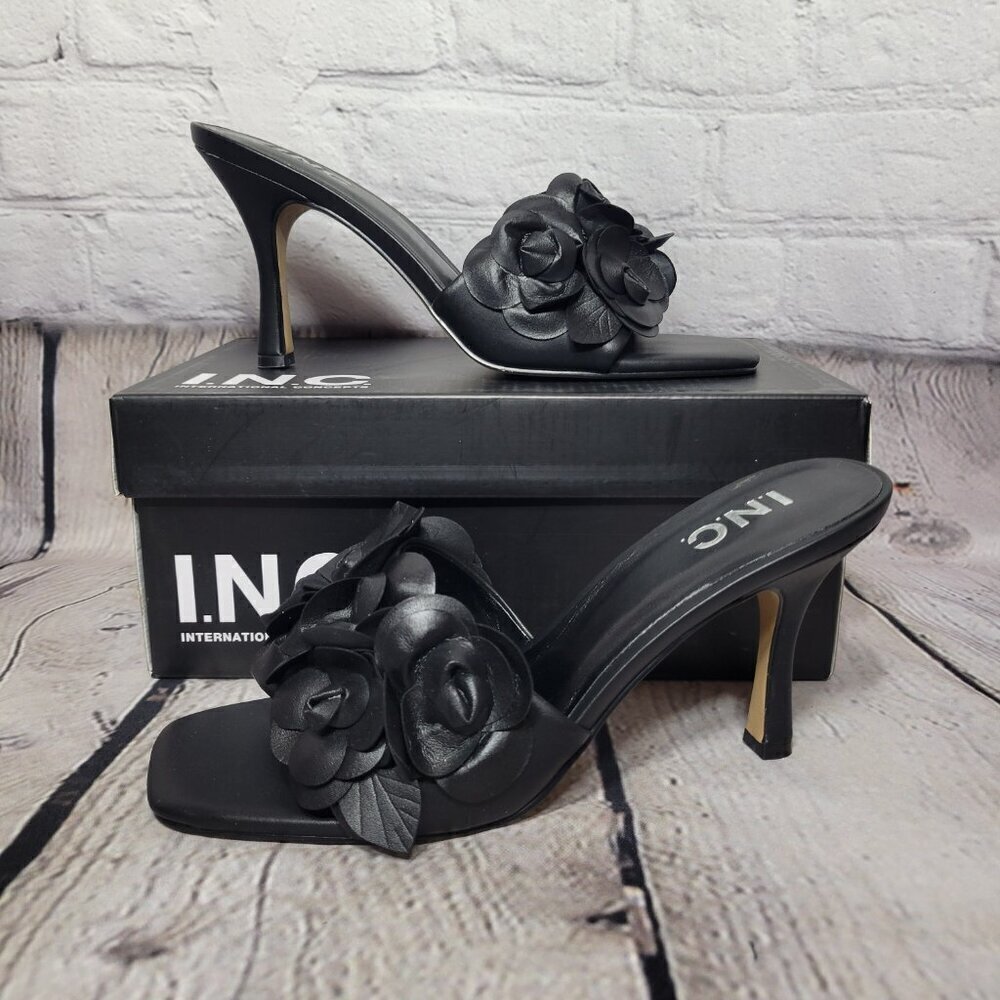 INC International Concepts Women's Weslyn Flower-Trim Slide Sandals - Picture 3 of 7